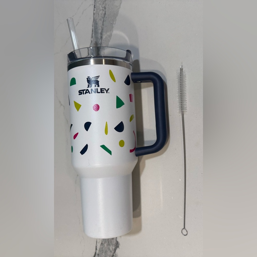 Stanley White Tumbler with Colorful Abstract Design